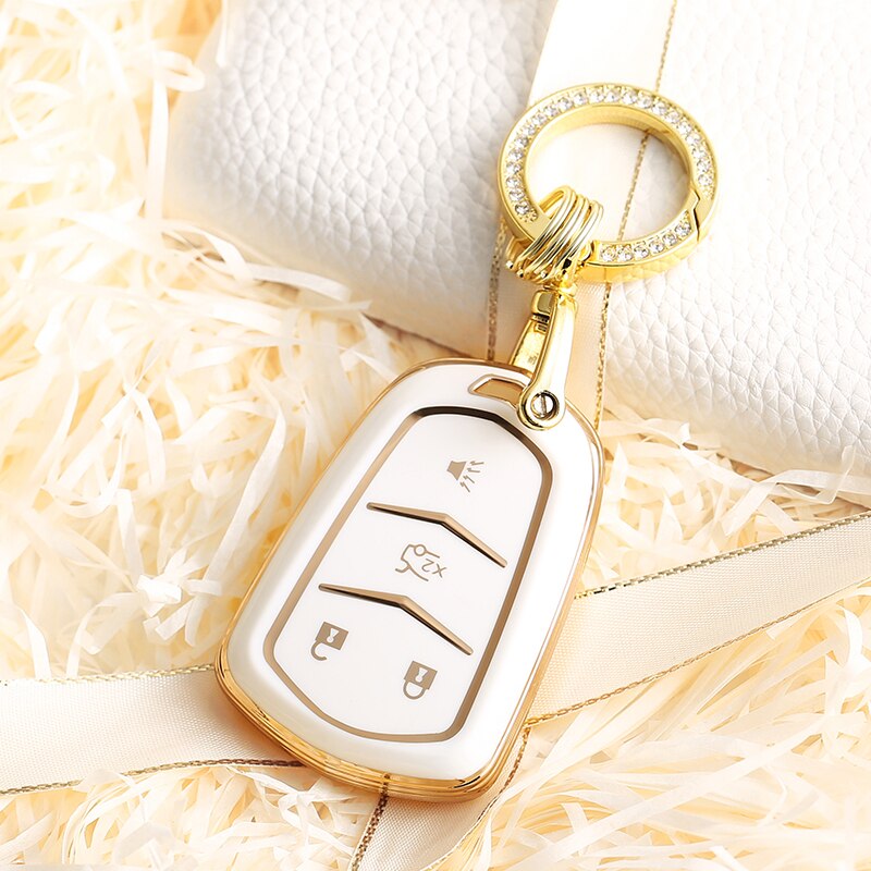 Carsine Cadillac Car Key Case Golden Edge