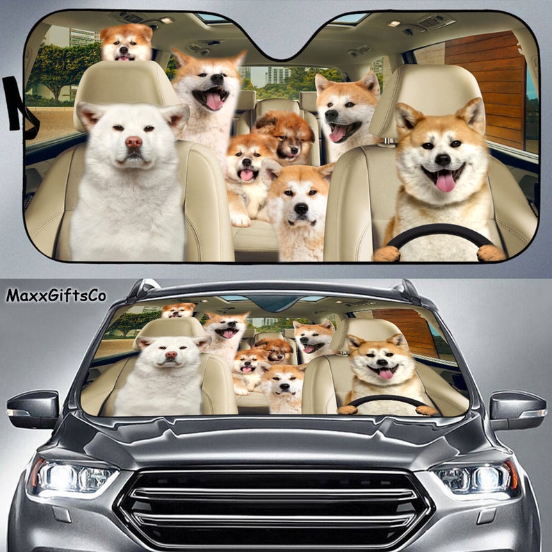 Carsine Pitbull Dog Family Car Sunshade Clear