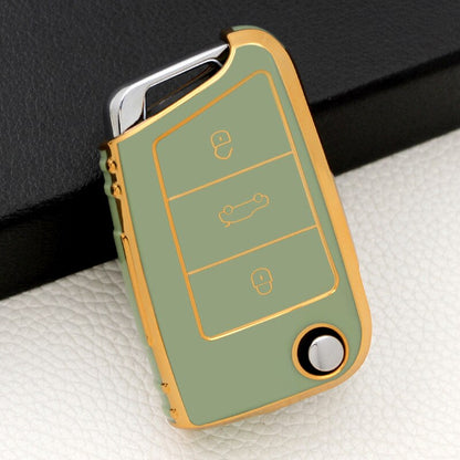 Carsine Volkswagen Car Key Case Golden Edge Green / Key case