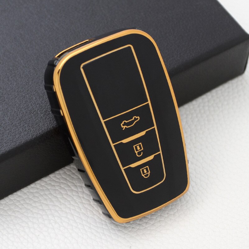 Carsine Toyota Car Key Case Golden Edge Black / Key case