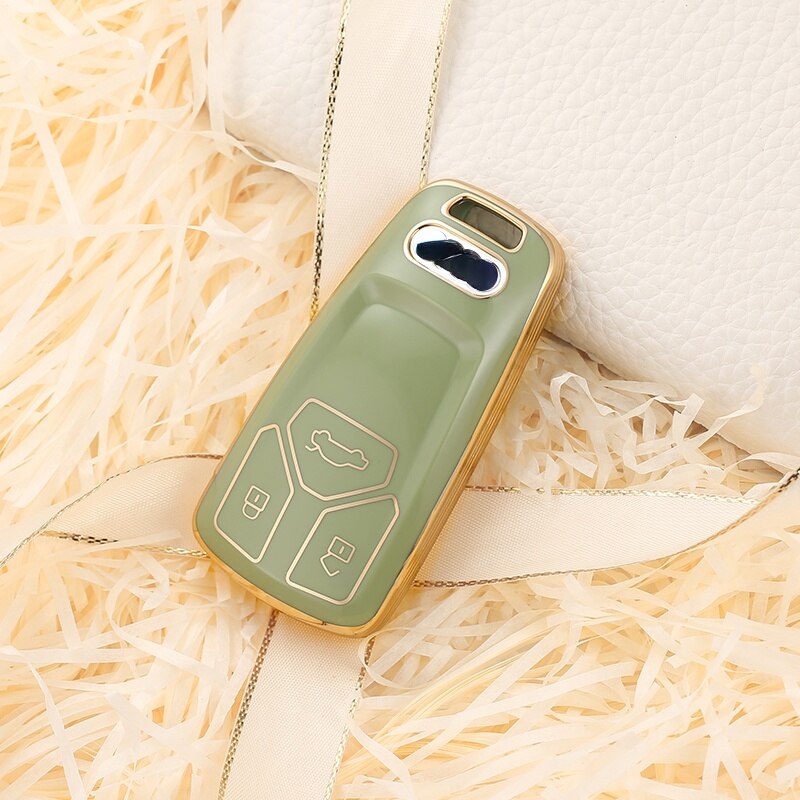 Carsine Audi Car Key Case Golden Edge Green / Key case