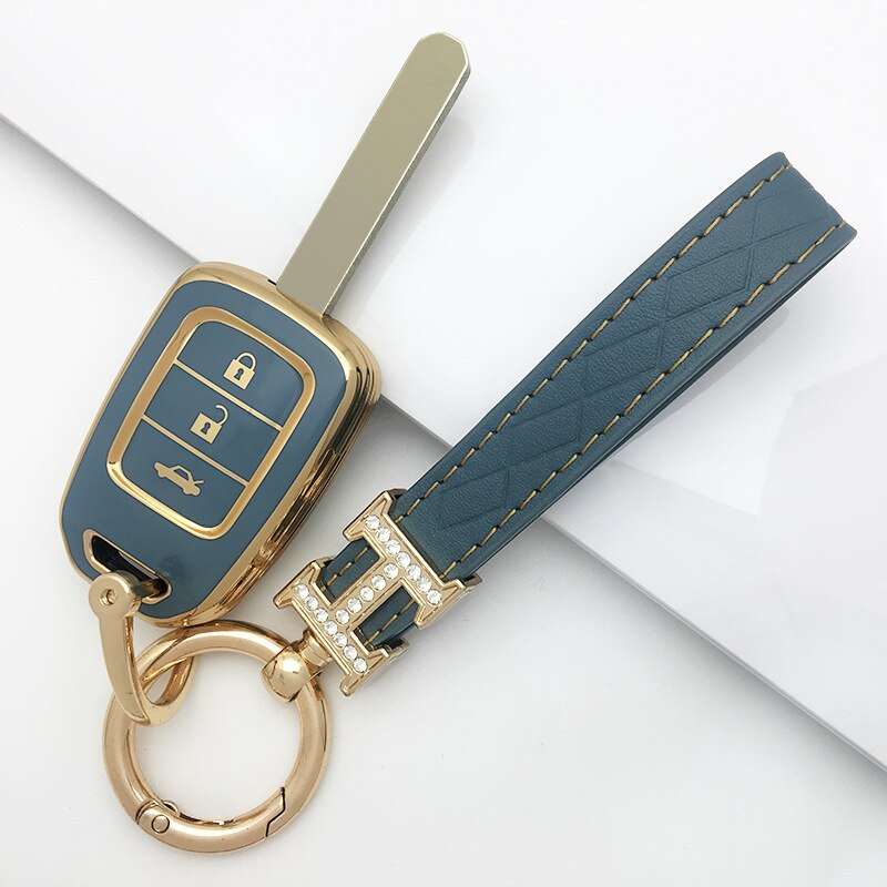 Carsine Honda Car Key Case Golden Edge