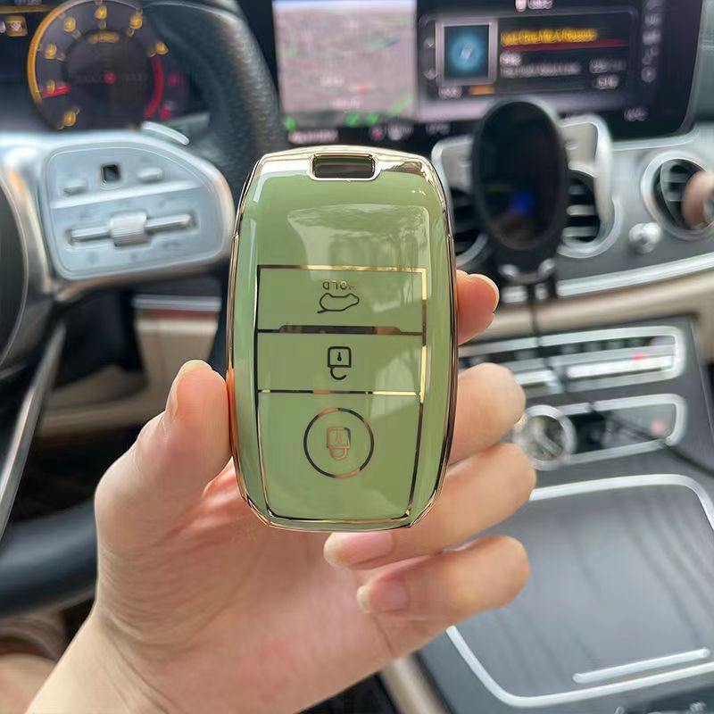 Carsine Kia Car Key Case Golden Edge Green / Key case