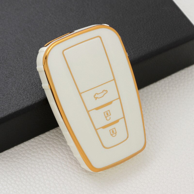 Carsine Toyota Car Key Case Golden Edge White / Key case