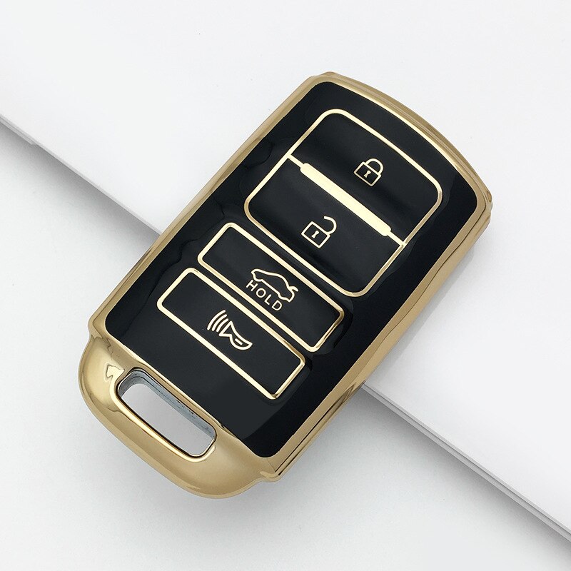 Carsine Kia Car Key Case Golden Edge Black