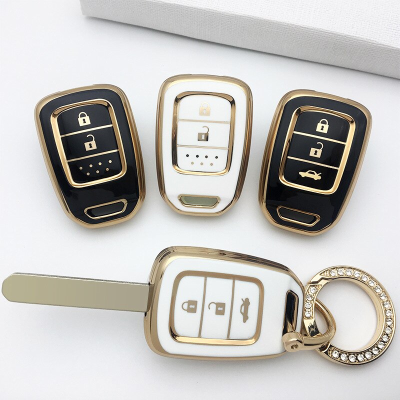 Carsine Honda Car Key Case Golden Edge