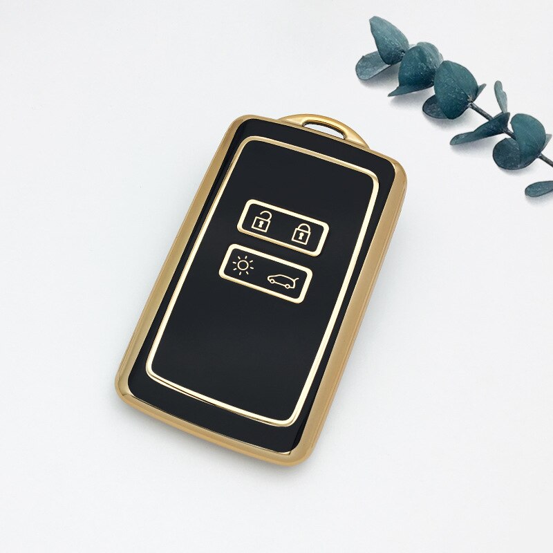 Carsine Renault Car Key Case Golden Edge Black / Key case