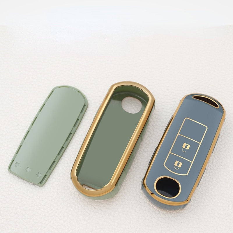 Carsine Mazda Car Key Case Golden Edge