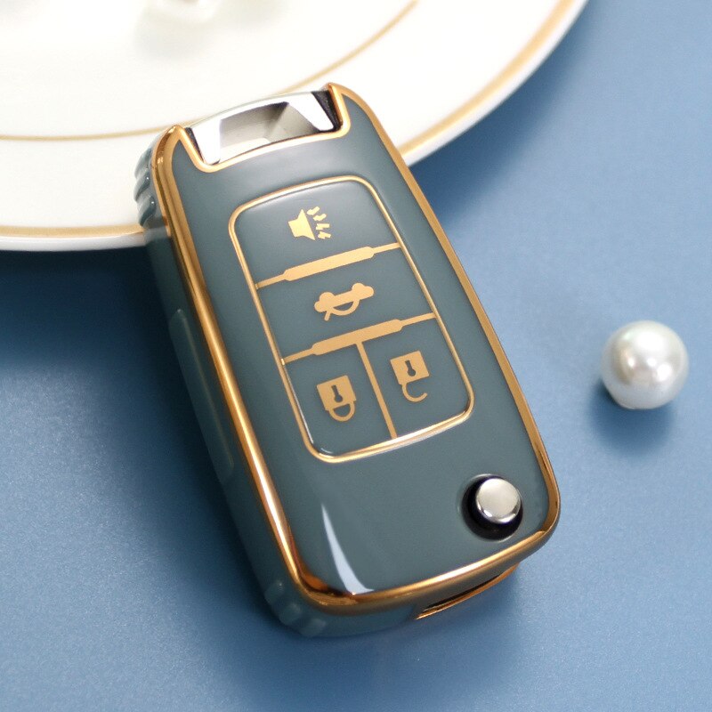 Carsine Chevrolet Buick Car Key Case Golden Edge Grey / Key case