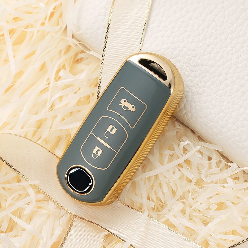 Carsine Mazda Car Key Case Golden Edge B / Grey / Key case
