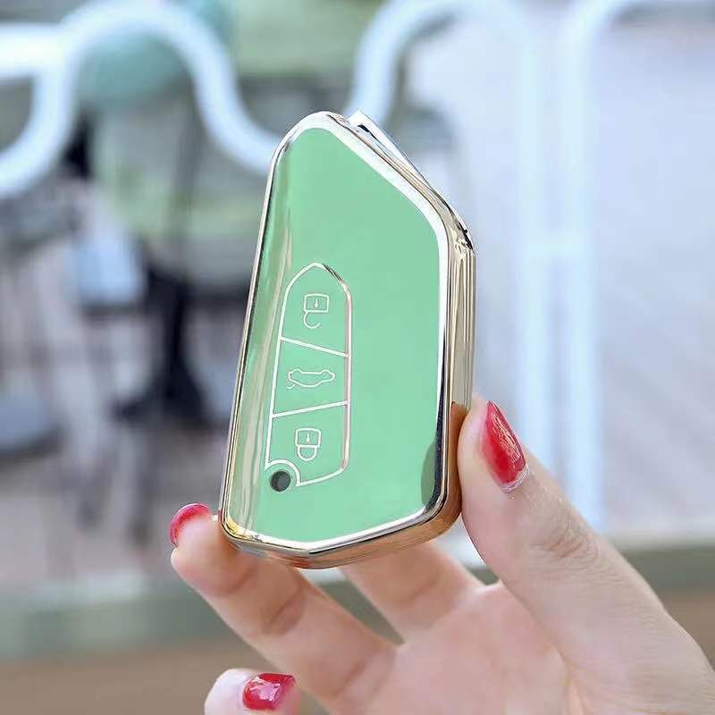 Carsine Volkswagen Car Key Case Golden Edge Green / Key case