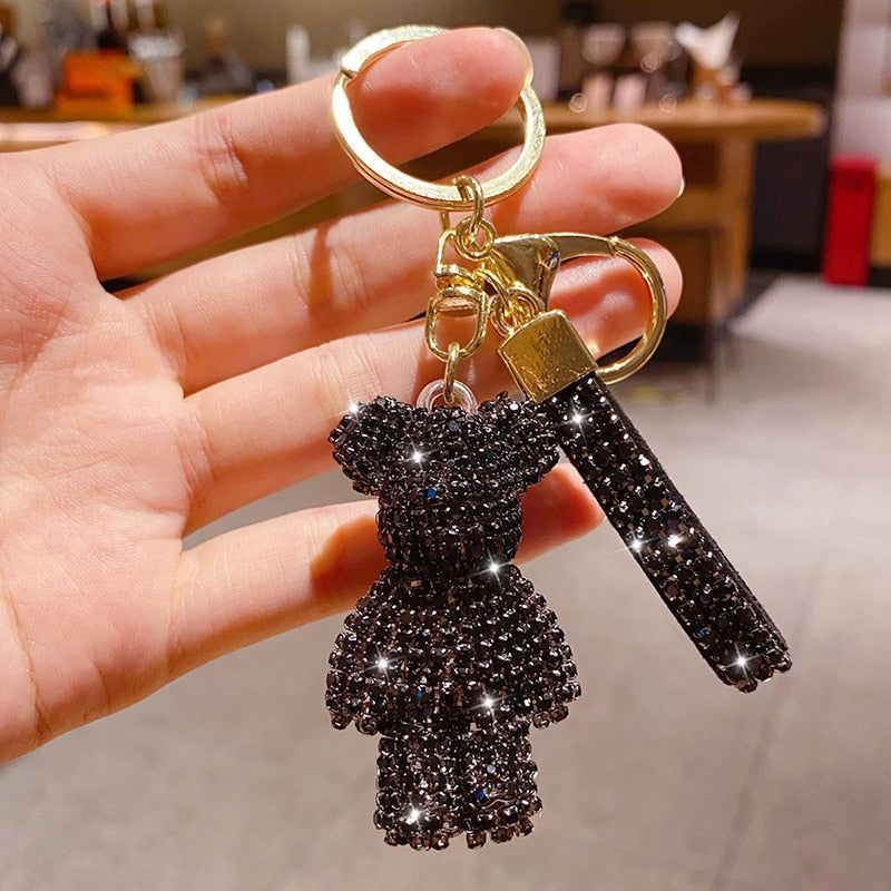 Carsine Rhinestone Bear Keychain Bag Pendant style 12