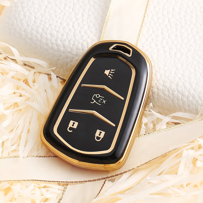 Carsine Cadillac Car Key Case Golden Edge