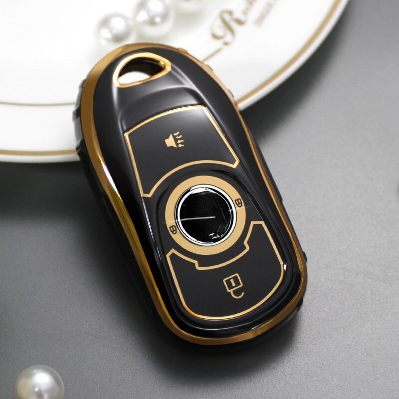 Carsine Buick Car Key Case Golden Edge Black / Key case