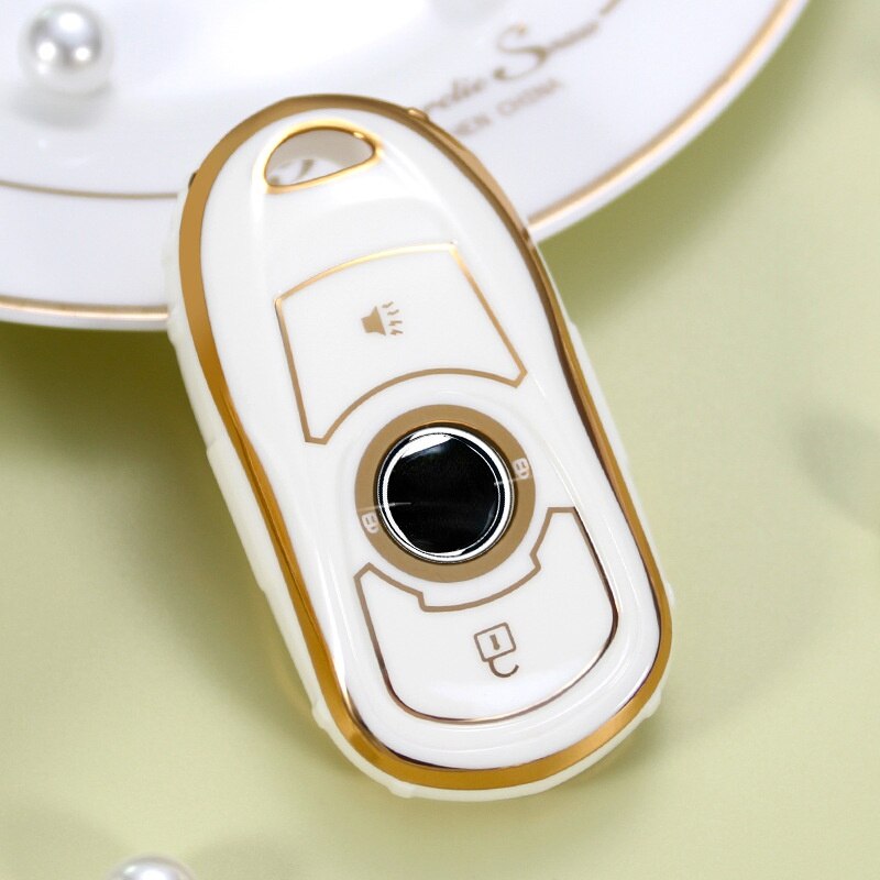 Carsine Buick Car Key Case Golden Edge White / Key case