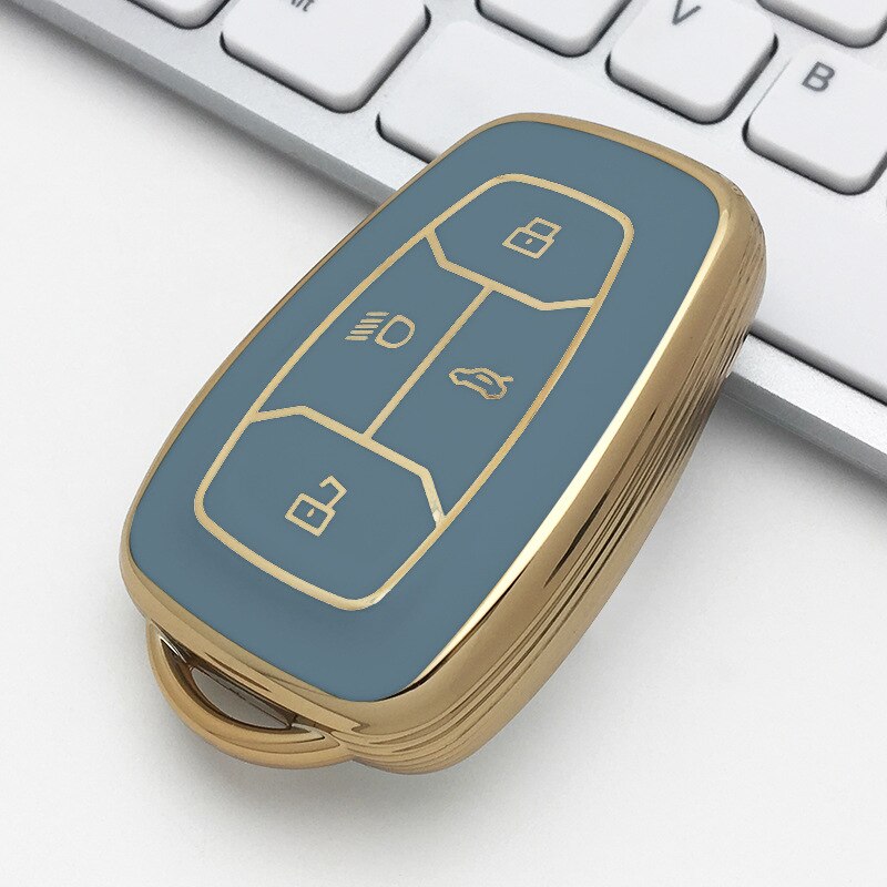 Carsine TATA Car Key Case Golden Edge grey