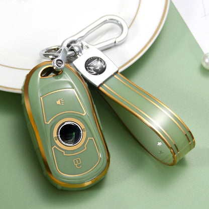 Carsine Buick Car Key Case Golden Edge Green / Key case + strap