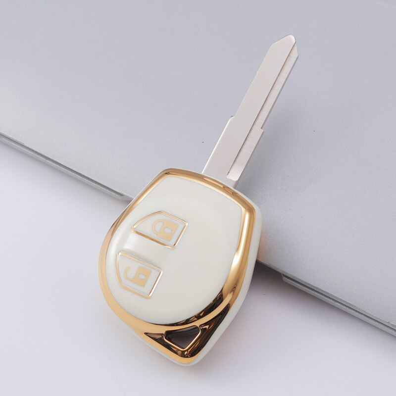Carsine Suzuki Car Key Case Golden Edge White / Key case