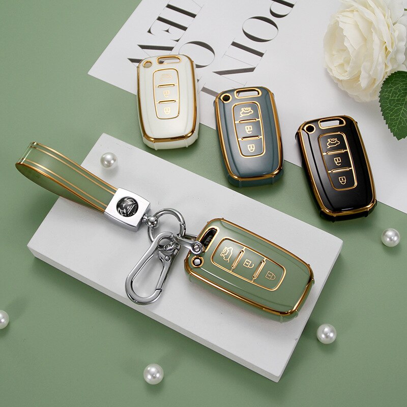 Carsine Kia Car Key Case Golden Edge