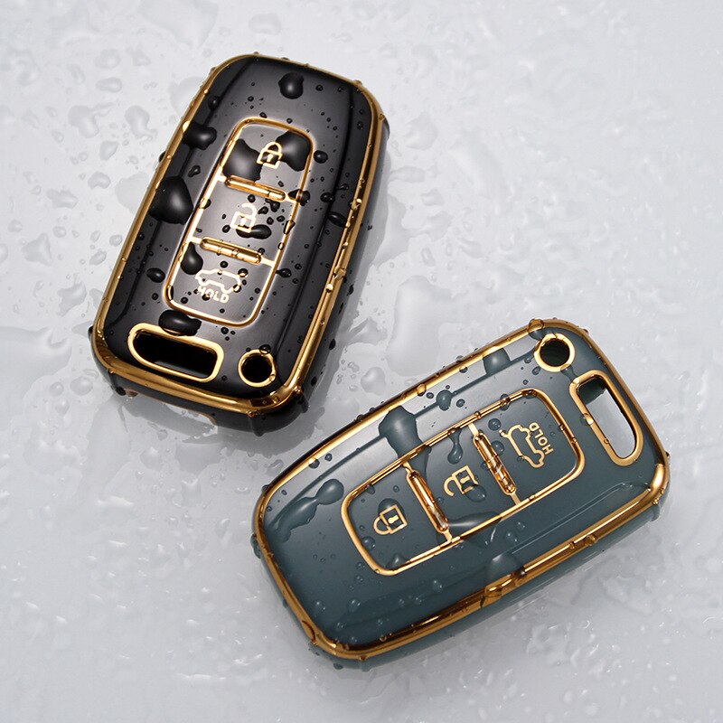 Carsine Kia Car Key Case Golden Edge