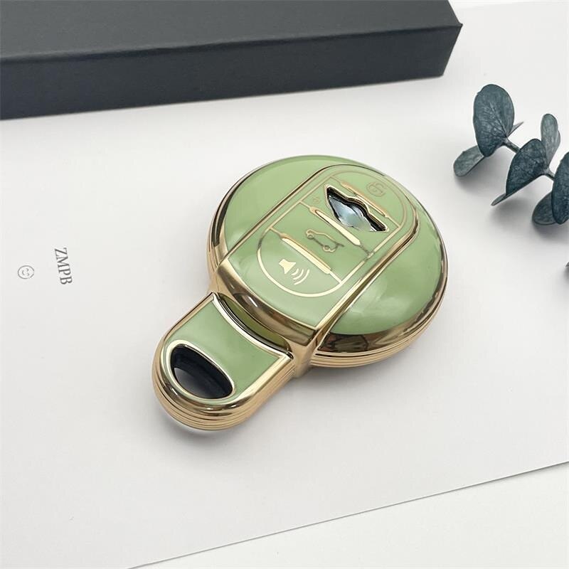 Carsine BMW Mini Car Key Case Golden Edge Green / Key case