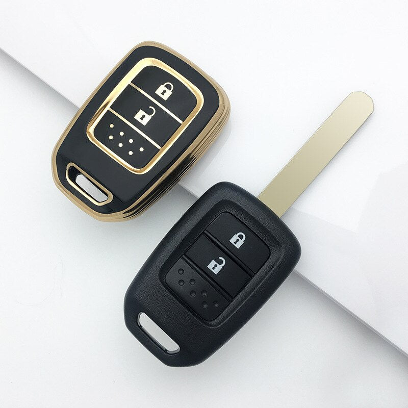 Carsine Honda Car Key Case Golden Edge