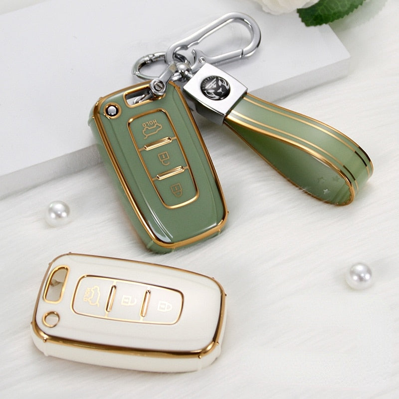 Carsine Kia Car Key Case Golden Edge