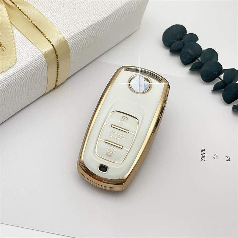 Carsine Volkswagen Car Key Case Rhinestones Keychain White / Key case