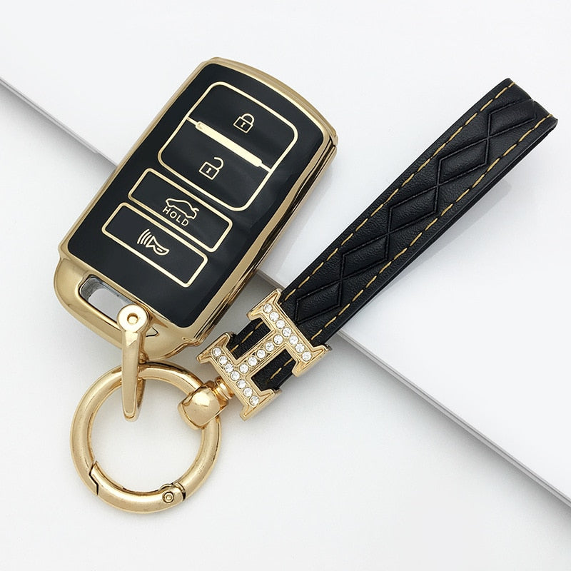 Carsine Kia Car Key Case Golden Edge