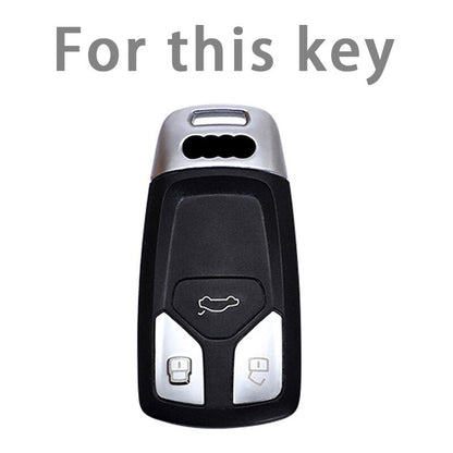 Carsine Audi Car Key Cover Silver Edge