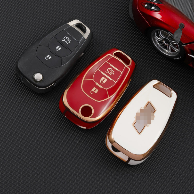 Carsine Chevrolet Car Key Case Golden Edge