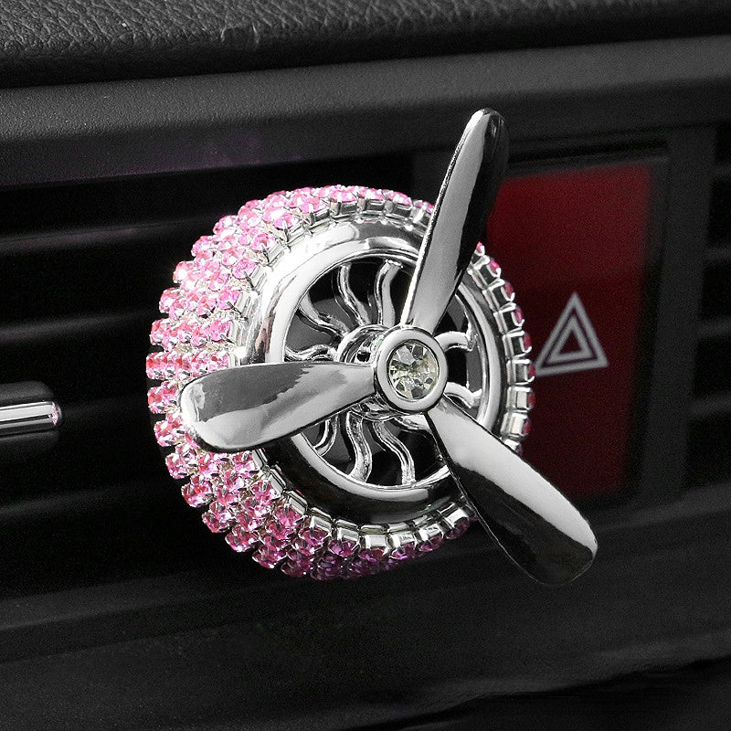 Carsine Rhinestone car air outlet aromatherapy holder Pink