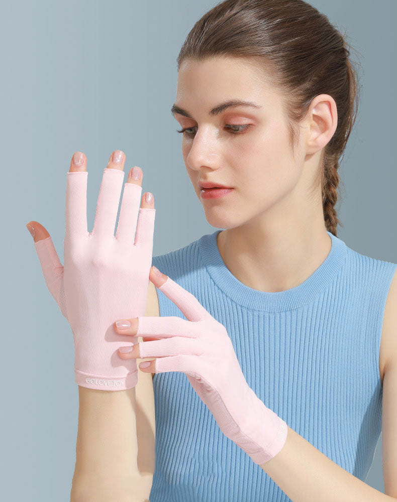 Carsine women's summer sun protection and UV protection gloves Pink