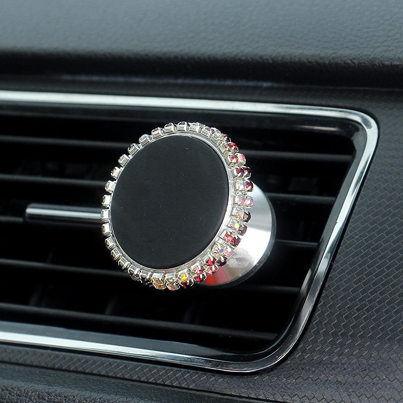 Carsine Rhinestone Car Phone Holder Magnetic attraction AB Purple