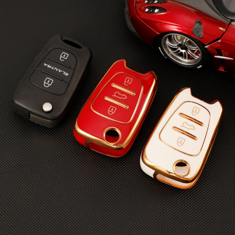 Carsine Hyundai Car Key Case Golden Edge