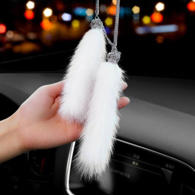 Carsine Car rearview mirror fluff pendant