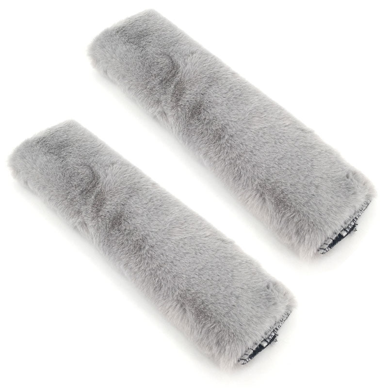 Carsine Plush Seat Belt Cover 2 Pack Grey