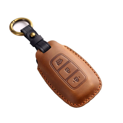 Hyundai IX25 Festa IX35 Leather Car Key Cover 3 Button