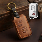 Carsine Toyota Camry Highlander Crown Leather Car Key Cover 3,4 Button Brown / 4 Button