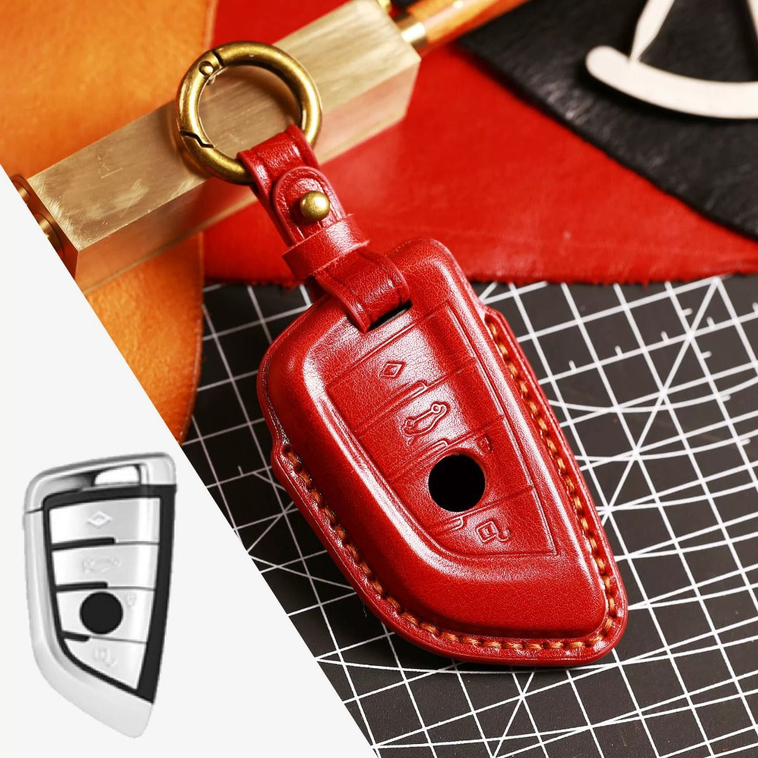 BMW Leather Car Key Cover - Genuine Leather, Premium Fit for All BMW Models