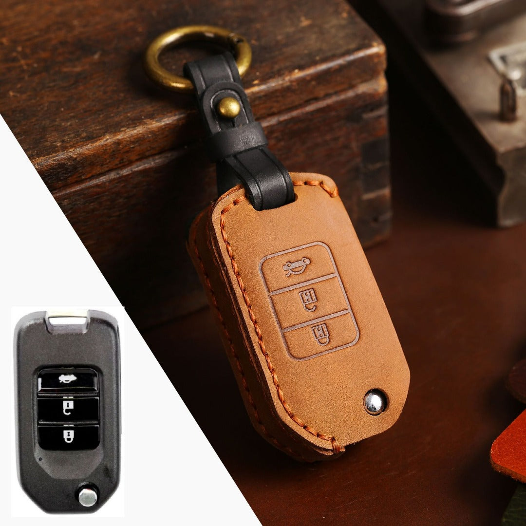 Honda Leather Car Key Cover 3 Button