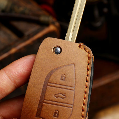 Toyota Leather Car Key Cover 3 Button