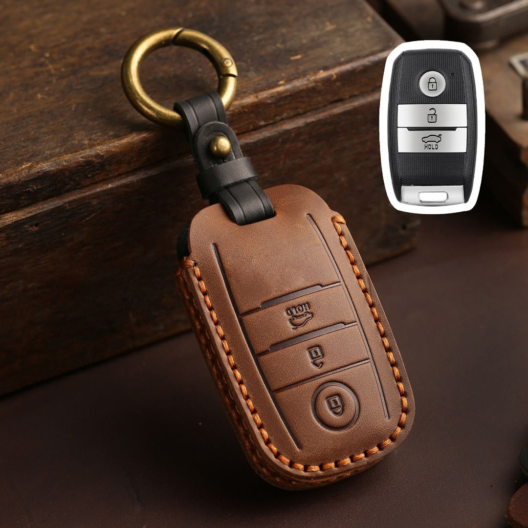 Kia K3 K4 K5 Kx3 kx57 Leather Car Key Cover 3,4 Button