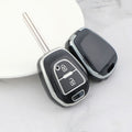 Carsine Isuzu Car Key Case Silver Edge Black