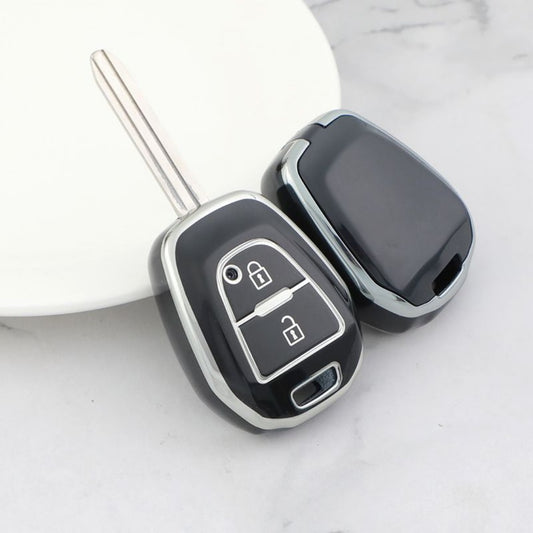 Isuzu Car Key Case Silver Edge