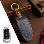 Carsine Hyundai STARIA SONATA Leather Car Key Cover 3,4,5,7 Button Blue / 4 Button