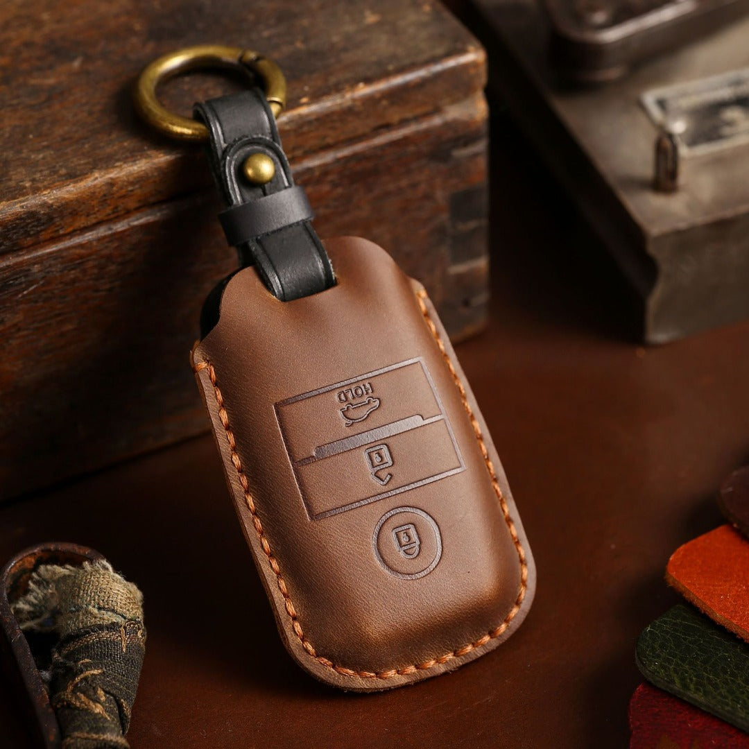 Kia K3 K4 K5 Kx3 Kx5 Leather Car Key Cover 3 Button