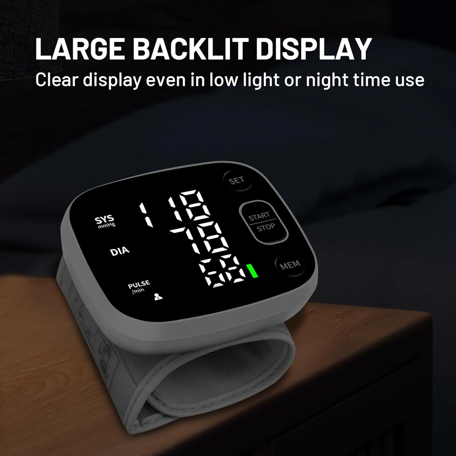 Blood Pressure Monitor Rechargeable Blood Pressure Monitors for Home Use Adjustable Automatic Wrist Cuff Voice Broadcast 2 * 120 Reading Memory for 2 Users with Carrying Case