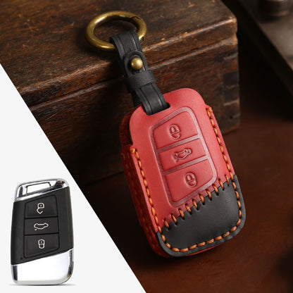 Volkswagen Lavida Bora Leather Car Key Cover 3 Button