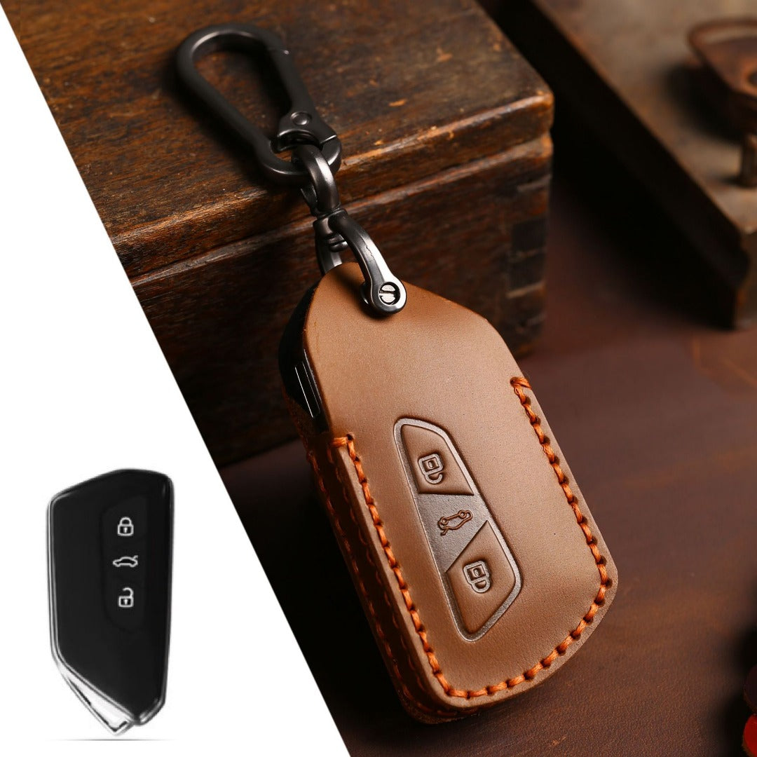 Volkswagen Golf 8 Touron ID6X ID4X ID6 Leather Car Key Cover 3,5 Button